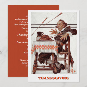 Vintage Art Thanksgiving Dinner Invitation