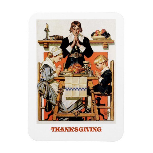 Vintage Art Thanksgiving Gift Magnets (Vertical)