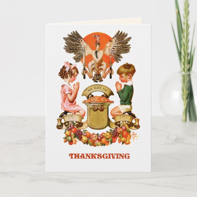 Vintage Art Thanksgiving Greeting Cards (Front)