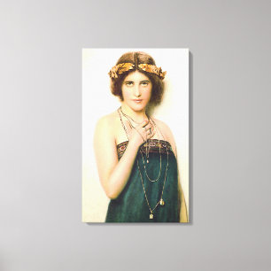 Vintage Art The Greek Lady Canvas Print