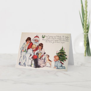 Vintage Art Victorian Christmas Scene Customise It Holiday Card