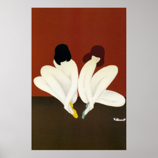 Vintage Art Villemot/ Bally Lotus Poster Print