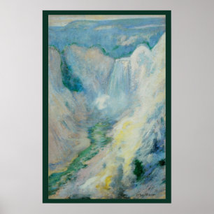 Vintage Art, Waterfall in Yellowstone by Twachtman Poster