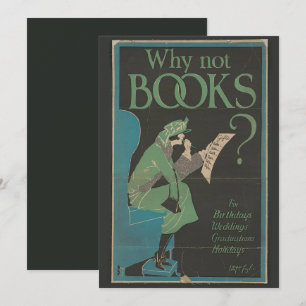 Vintage Art 'Why Not Books?' Birthday Card