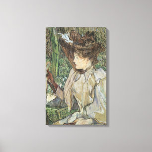 Vintage Art, Woman with Gloves by Toulouse Lautrec Canvas Print