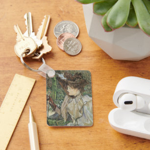 Vintage Art, Woman with Gloves by Toulouse Lautrec Key Ring
