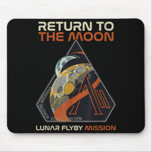 Vintage Artemis Ii Return Moon Artwork Mouse Mat