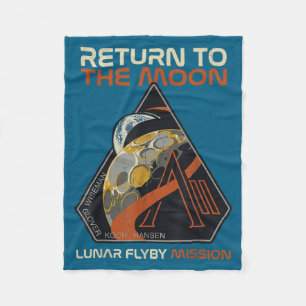 Vintage Artemis Ii Return Moon Design Fleece Blanket