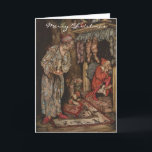 Vintage Arthur Rackham Christmas Greetings Holiday Card<br><div class="desc">Vintage Arthur Rackham illustration from the Night Before Christmas. Delight your loved ones and friends with a bit of Christmas fairy tale nostalgia this year!</div>