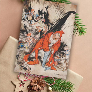 Vintage Arthur Rackham Christmas Greetings Holiday Card
