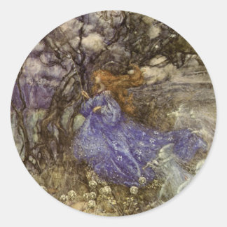 Vintage Arthur Rackham Fairy Round Sticker