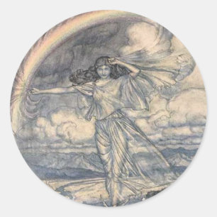 Vintage Arthur Rackham Fairy Round Sticker