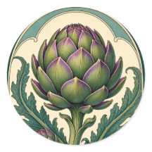 Vintage Artichoke Art Nouveau Style Kitchen Art