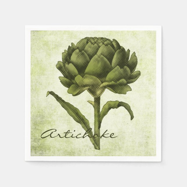 Vintage Artichoke Napkin (Front)