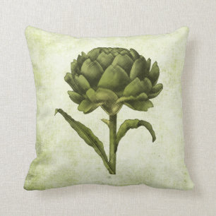 Vintage Artichoke Throw Pillow