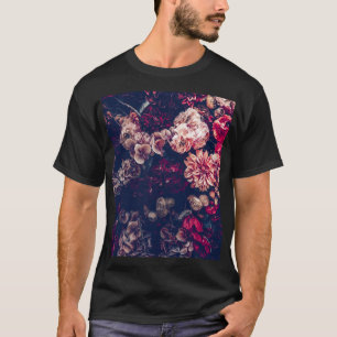 Vintage Artificial Flowers: Wall Background T-Shirt