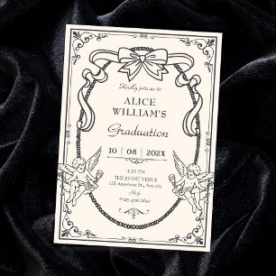 Vintage artistic baroque graduation invitation