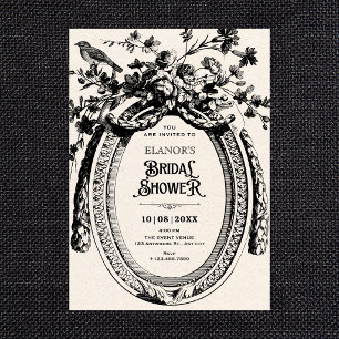 Vintage artistic botanical rustic bridal shower invitation