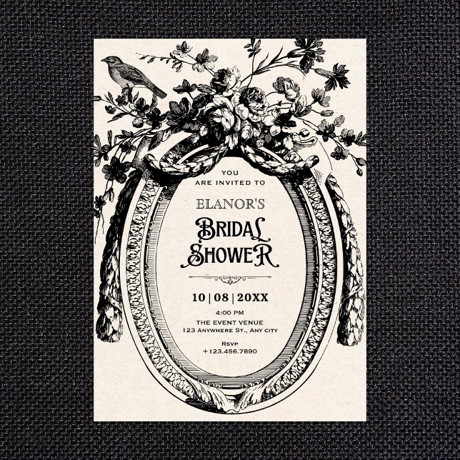 Vintage artistic botanical rustic bridal shower invitation (Creator Uploaded)