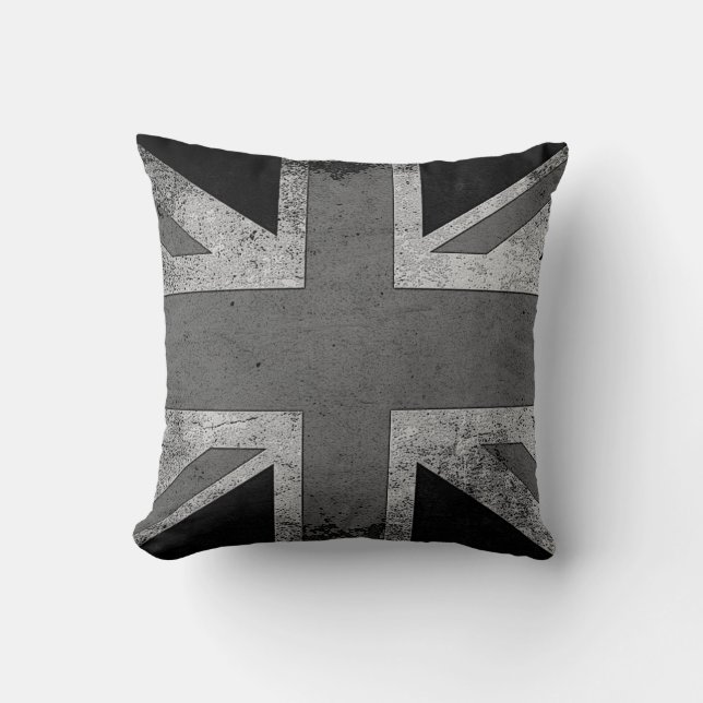 Vintage Artistic Grunge UK Flag Cushion (Front)