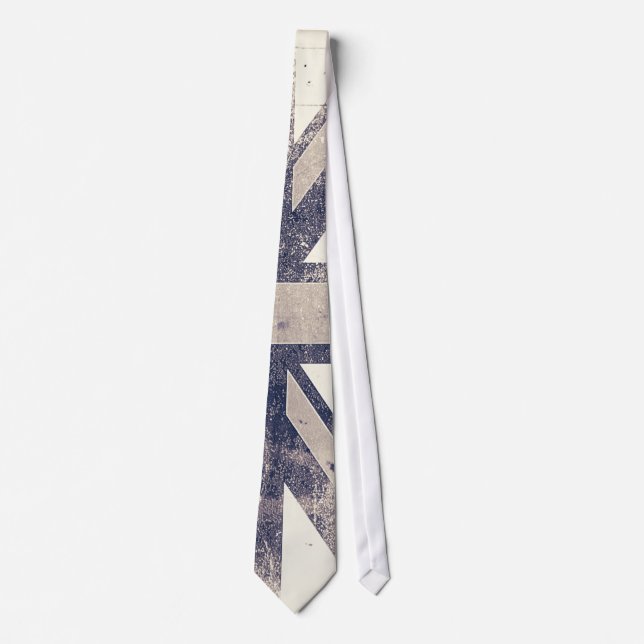 Vintage Artistic Grunge UK Flag Tie (Front)