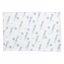 Vintage Artistic Snychro Swimmers Blue Pattern