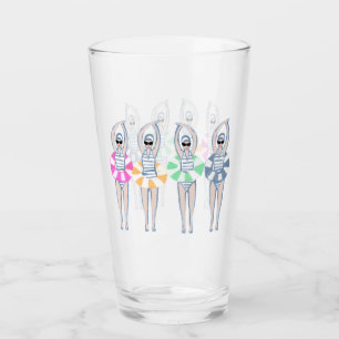Vintage Artistic Swimming Swimmers Swim Glass