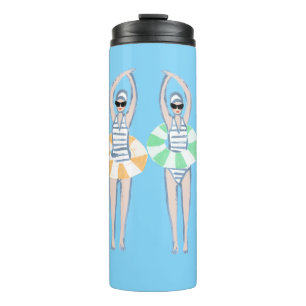 Vintage Artistic Swimming Swimmers Swim Ring Pool Thermal Tumbler