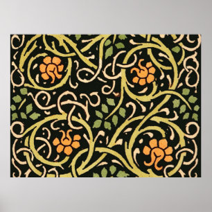 Vintage Arts and Crafts Floral Pattern Roycroft Poster