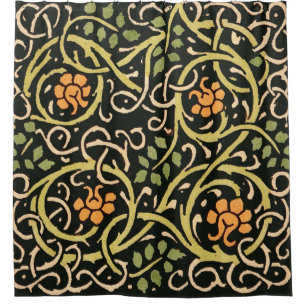 Vintage Arts and Crafts Floral Pattern Roycroft Shower Curtain
