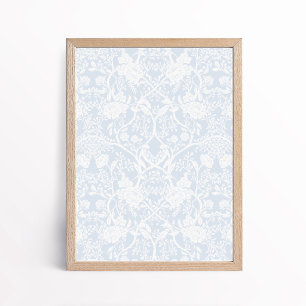 Vintage Arts and Crafts Style Peony Floral Poster