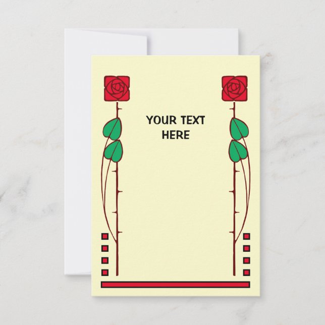 Vintage Arts And Crafts Style Roses Template (Front)