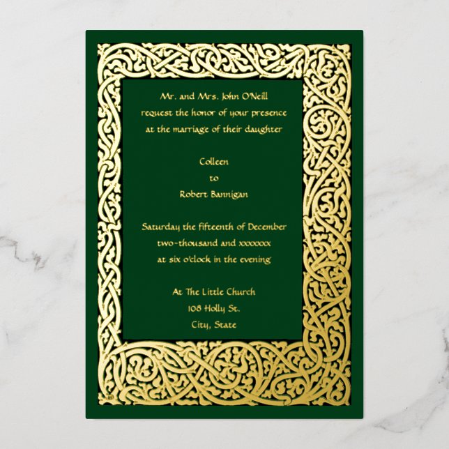 Vintage Arts & Crafts 1904 Foliage Border Wedding (Front)