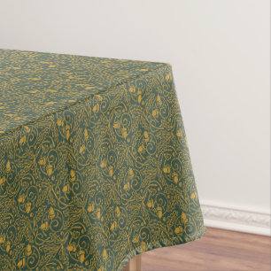 Vintage Arts & Crafts Acorns & Oak Leaves Pattern Tablecloth