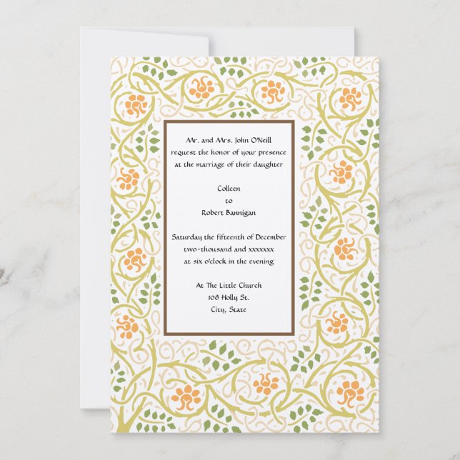 Vintage Arts & Crafts Movement Roycroft Border Invitation (Front)