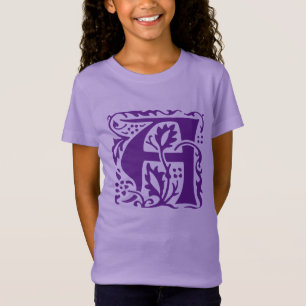 Vintage Arts Crafts Purple William Morris Monogram T-Shirt
