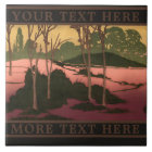 Vintage Arts & Crafts Style Landscape Frieze