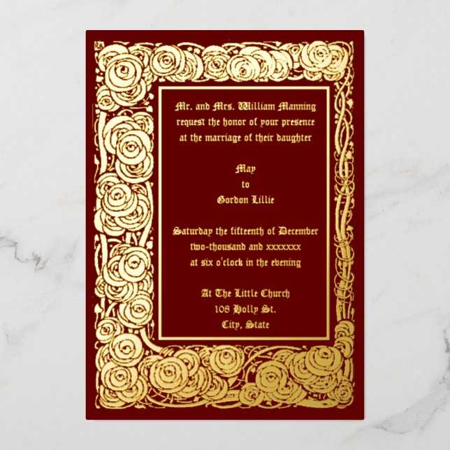 Vintage Arts & Crafts Style Mackintosh Rose Border (Front)