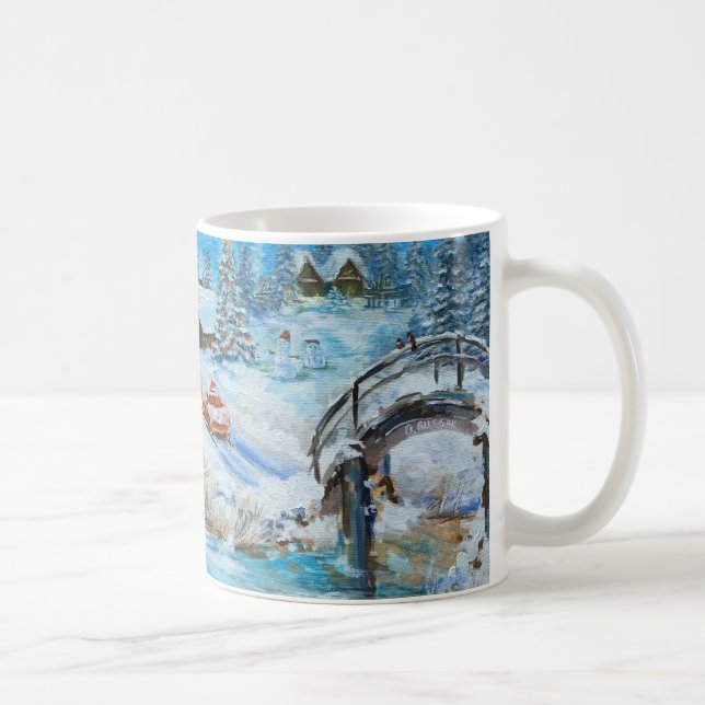 Vintage artwork mug. Winter holidays. Coffee Mug (Right)