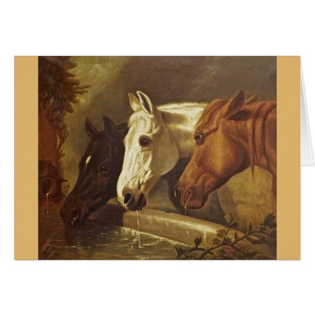 Vintage Artwork - Trio of Horses, (Front Horizontal)