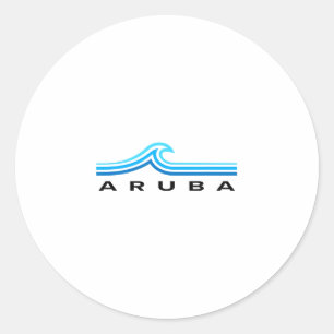 Vintage Aru Souvenir Mens Womens Girls Boys Waves  Classic Round Sticker