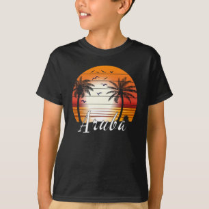Vintage Aruba Palm Trees Summer Beach T-Shirt