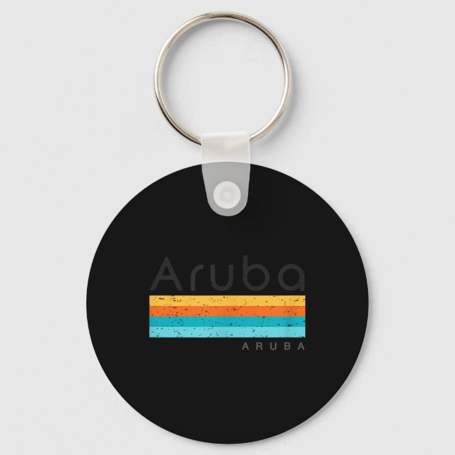 Vintage Aruba Retro Design Key Ring (Front)
