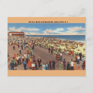 Vintage Asbury Park New Jersey Beach Postcard