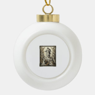Vintage Ascension Angel Engraving Vector Art_1 Ceramic Ball Christmas Ornament