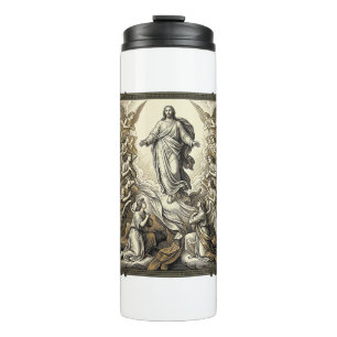 Vintage Ascension Angel Engraving Vector Art_1 Thermal Tumbler