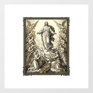 Vintage Ascension Angel Engraving Vector Art_1 Window Cling