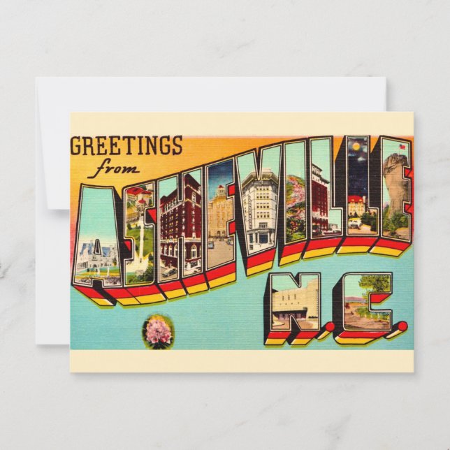 Vintage Asheville NC Postcard (Front)