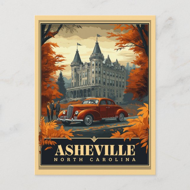 Vintage Asheville, North Carolina  Postcard (Front)