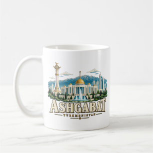 Vintage Ashgabat Turkmenistan Travel Art Landmark Coffee Mug